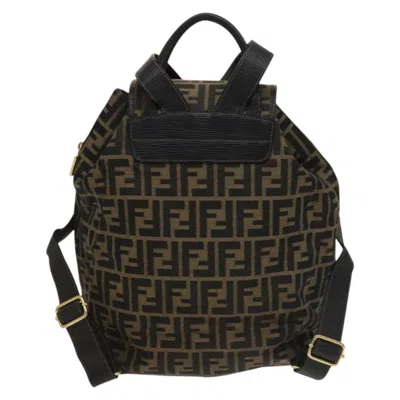 Pre-owned Fendi Zucca Brown Canvas Backpack Bag ()