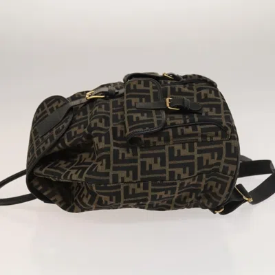 Pre-owned Fendi Zucca Brown Canvas Backpack Bag ()