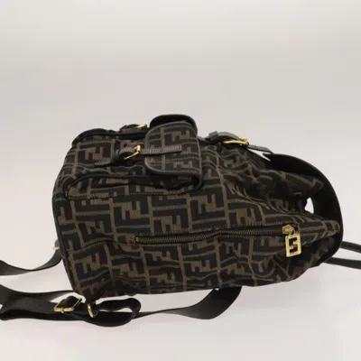Pre-owned Fendi Zucca Brown Canvas Backpack Bag ()