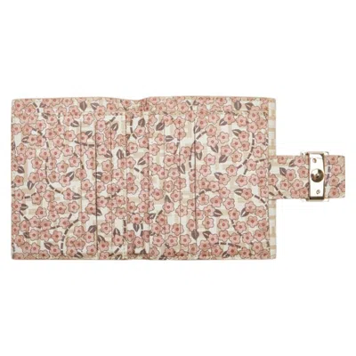 Pre-owned Fendi Zucchino Beige Ivory Pvc Leather Wallet (bi-fold) () In Multi