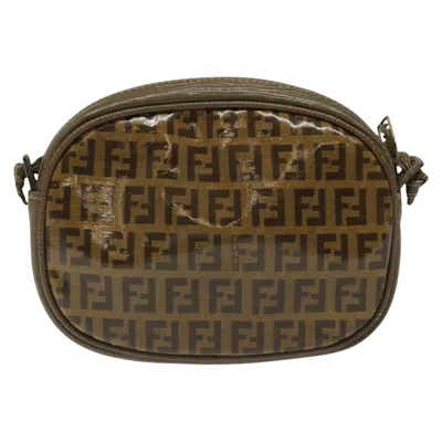 Pre-owned Fendi Zucchino Brown Canvas Shoulder Bag ()