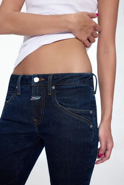 Ho25 Low Rise Flare Jean In Blue