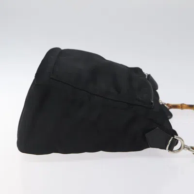 Pre-owned Gucci Bamboo Black Nylon Shoulder Bag ()