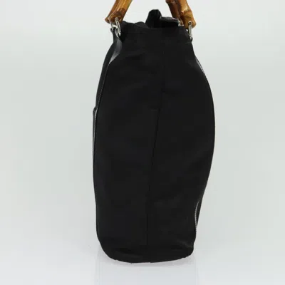 Pre-owned Gucci Bamboo Black Nylon Tote Bag ()