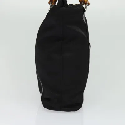 Pre-owned Gucci Bamboo Black Nylon Tote Bag ()