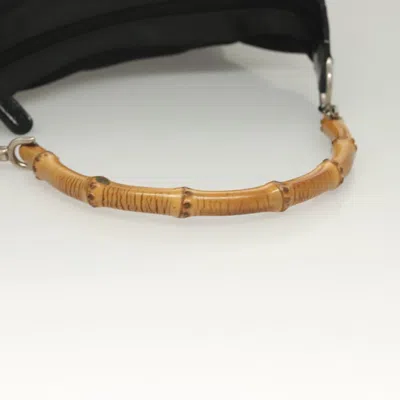 Pre-owned Gucci Bamboo Black Nylon Shoulder Bag ()