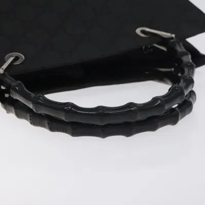 Pre-owned Gucci Bamboo Black Nylon Tote Bag ()