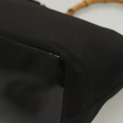 Pre-owned Gucci Bamboo Black Nylon Shoulder Bag ()