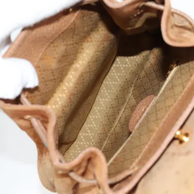 Pre-owned Gucci Bamboo Brown,gold Suede Backpack Bag () In Multi