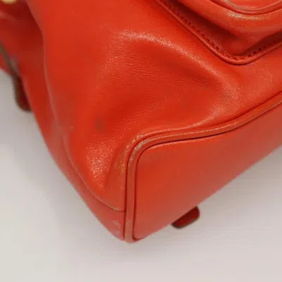 Pre-owned Gucci Bamboo Orange Leather Backpack Bag ()