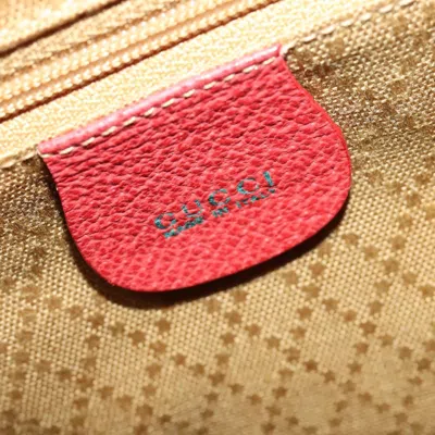 Pre-owned Gucci Bamboo Red Suede Backpack Bag ()