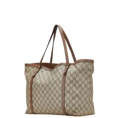 Pre-owned Gucci Beige Brown Leather Tote Bag ()