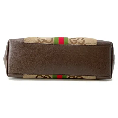 Pre-owned Gucci Beige Brown Canvas Tote Bag ()