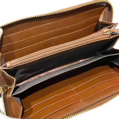 Pre-owned Gucci Beige Brown Pvc Long Wallet (bi-fold) () In Multi