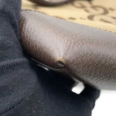 Pre-owned Gucci Beige Brown Canvas Tote Bag ()