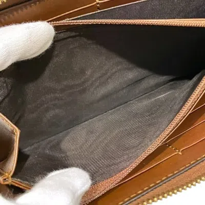 Pre-owned Gucci Beige Brown Pvc Long Wallet (bi-fold) () In Multi