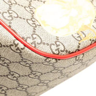 Pre-owned Gucci Beige Multi-color Red Color Pvc Leather Backpack ()