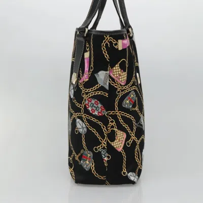Pre-owned Gucci Charmy Black Silk Tote Bag ()