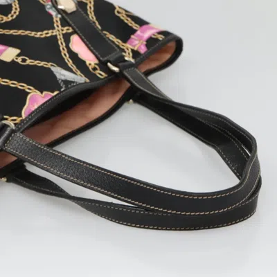 Pre-owned Gucci Charmy Black Silk Tote Bag ()