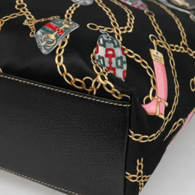 Pre-owned Gucci Charmy Black Silk Tote Bag ()