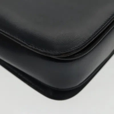 Pre-owned Gucci G Logo Black Leather Shoulder Bag ()