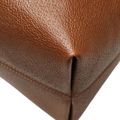 Pre-owned Gucci Gg Canvas Beige Brown Gg Canvas Leather Handbag Tote Bag ()