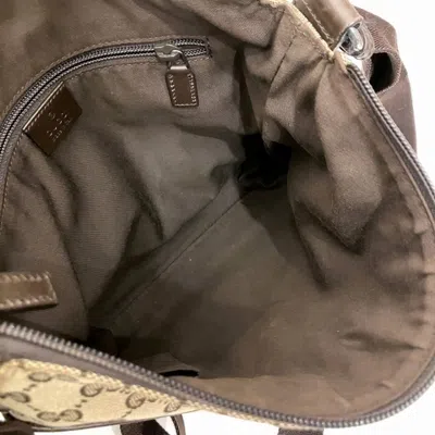 Pre-owned Gucci Gg Canvas Beige Brown Gg Canvas Leather Shoulder Bag () In Multi