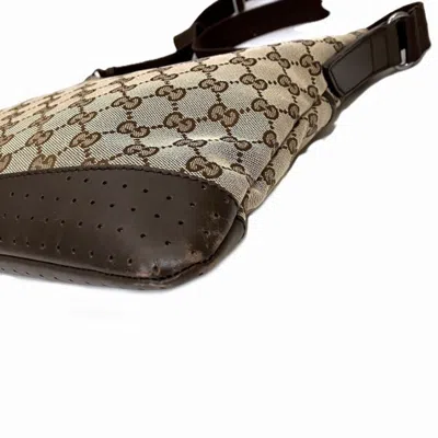 Pre-owned Gucci Gg Canvas Beige Brown Gg Canvas Leather Shoulder Bag () In Multi
