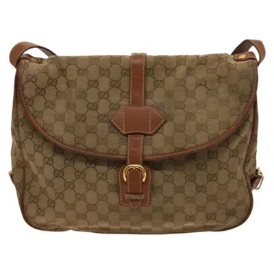Pre-owned Gucci Gg Canvas Beige Canvas Shoulder Bag () In Sand