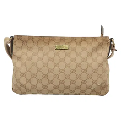 Pre-owned Gucci Gg Canvas Beige Canvas Shoulder Bag () In Sand