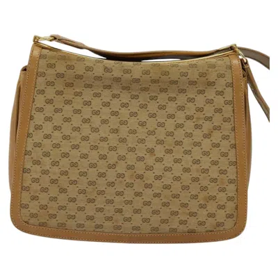 Pre-owned Gucci Gg Canvas Beige Canvas Shoulder Bag () In Sand