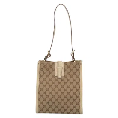 Pre-owned Gucci Gg Canvas Beige Canvas Shoulder Bag () In Sand