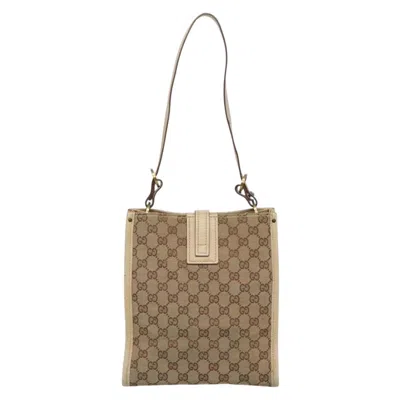 Pre-owned Gucci Gg Canvas Beige Canvas Shoulder Bag () In Sand