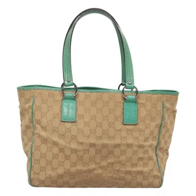 Pre-owned Gucci Gg Canvas Beige Canvas Tote Bag () In Sand