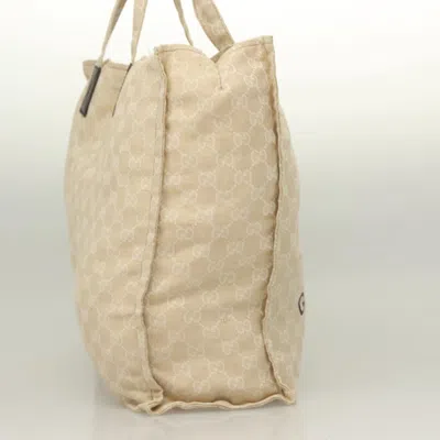 Pre-owned Gucci Gg Canvas Beige Canvas Tote Bag () In Sand