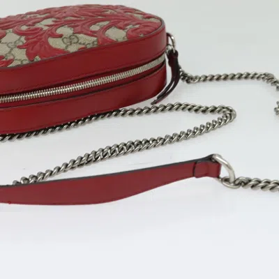 Pre-owned Gucci Gg Canvas Beige Canvas, Leather Shoulder Bag () In Sand