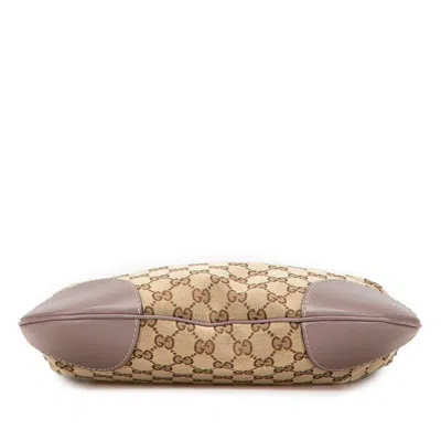 Pre-owned Gucci Gg Canvas Beige Pink Purple Leather Canvas Shoulder Bag ()