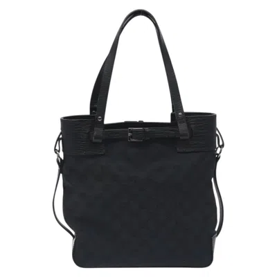 Pre-owned Gucci Gg Canvas Black Canvas Tote Bag ()