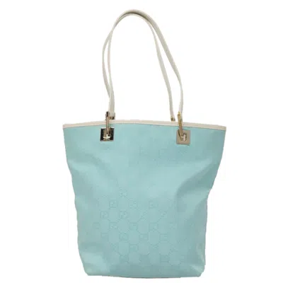 Pre-owned Gucci Gg Canvas Blue Canvas Tote Bag ()