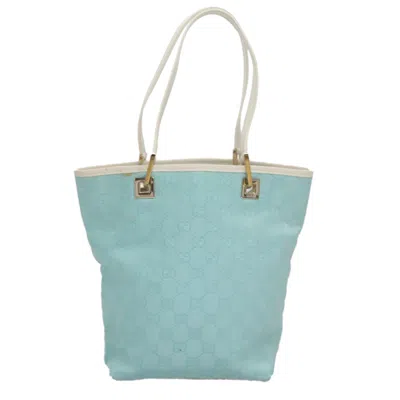 Pre-owned Gucci Gg Canvas Blue Canvas Tote Bag ()
