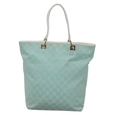 Pre-owned Gucci Gg Canvas Blue Canvas Tote Bag ()