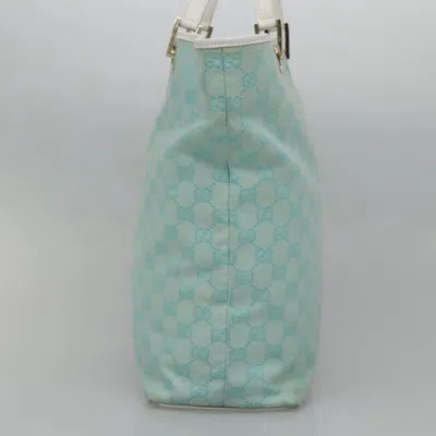 Pre-owned Gucci Gg Canvas Blue Canvas Tote Bag ()