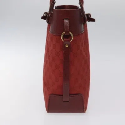 Pre-owned Gucci Gg Canvas Red Canvas Tote Bag ()