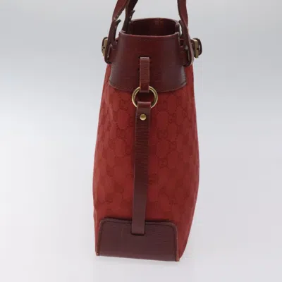 Pre-owned Gucci Gg Canvas Red Canvas Tote Bag ()
