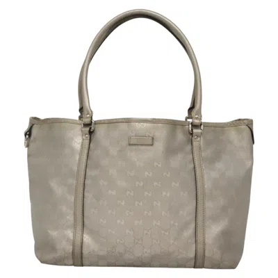 Pre-owned Gucci Gg Canvas Silver Canvas Tote Bag ()
