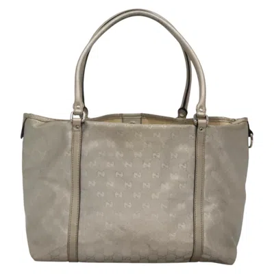 Pre-owned Gucci Gg Canvas Silver Canvas Tote Bag ()