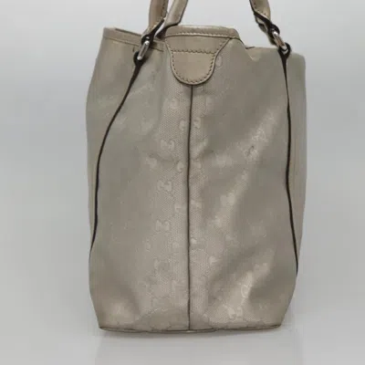 Pre-owned Gucci Gg Canvas Silver Canvas Tote Bag ()