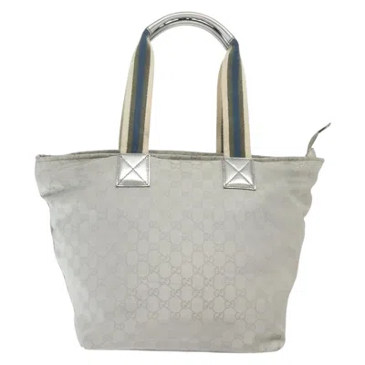 Pre-owned Gucci Gg Canvas Silver Canvas Tote Bag ()