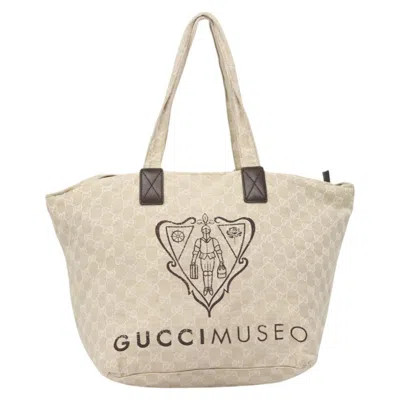 Pre-owned Gucci Gg Canvas White Canvas Tote Bag ()