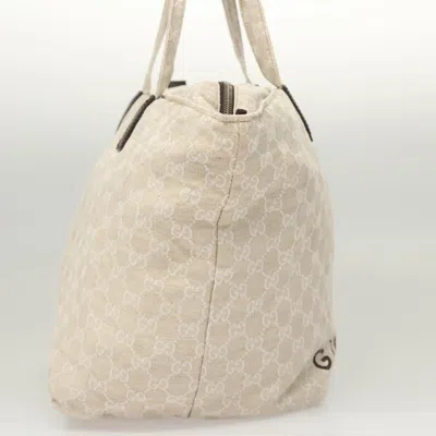 Pre-owned Gucci Gg Canvas White Canvas Tote Bag ()